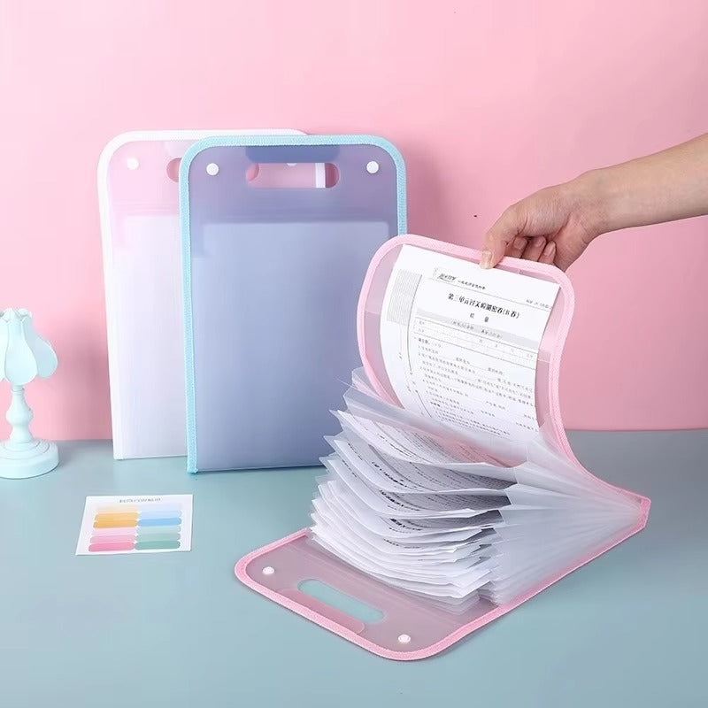 ২ পিস - 13-Cell Portable Expanding Paper Storage Organizer Bag