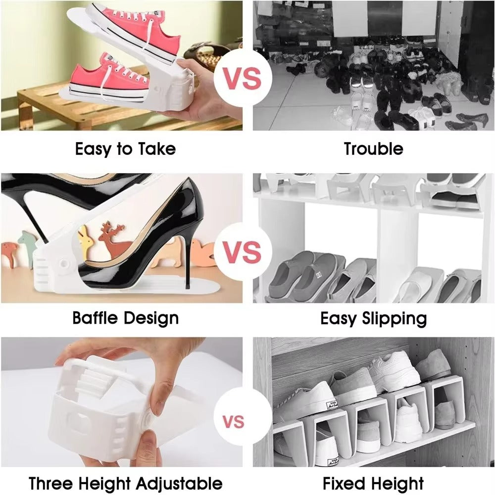 [4 Pcs] Multi-Color Shoe Slots Organizer