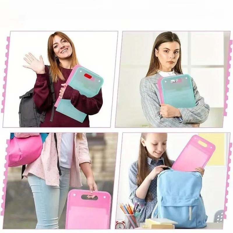 ২ পিস - 13-Cell Portable Expanding Paper Storage Organizer Bag