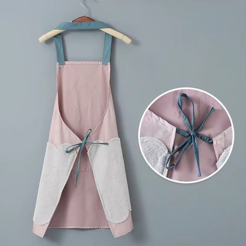 1PC Hand-wiping Apron Waterproof Oil-proof Unisex Kitchen Cooking Apron