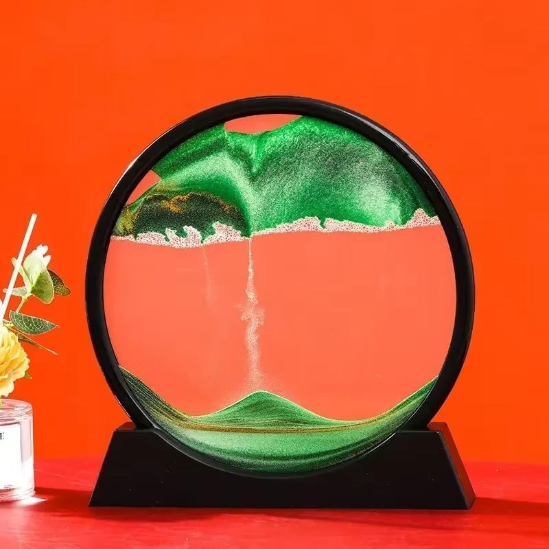 3D Deep Sea Sandscape – Moving Quicksand Flow Art -[Green]