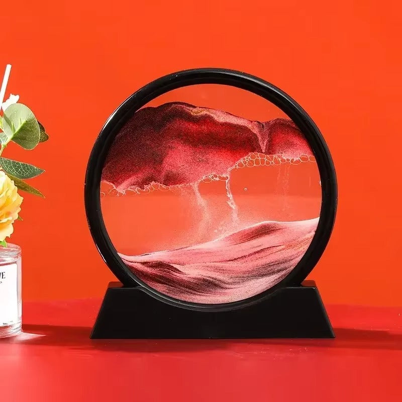 3D Deep Sea Sandscape – Moving Quicksand Flow Art -[Red]